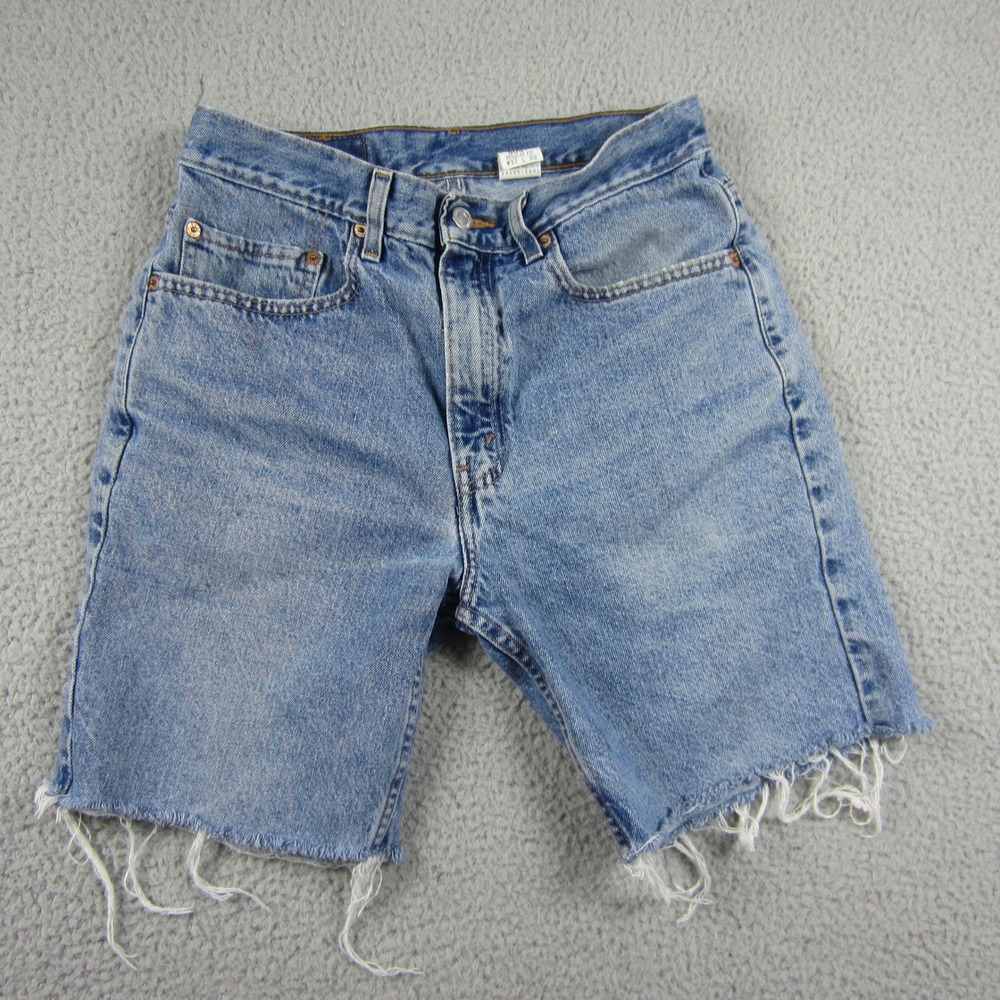 VTG‎ Levis 505 Denim Shorts Mens 32 Blue Regular Fit Cut Off Raw Hem streetwear